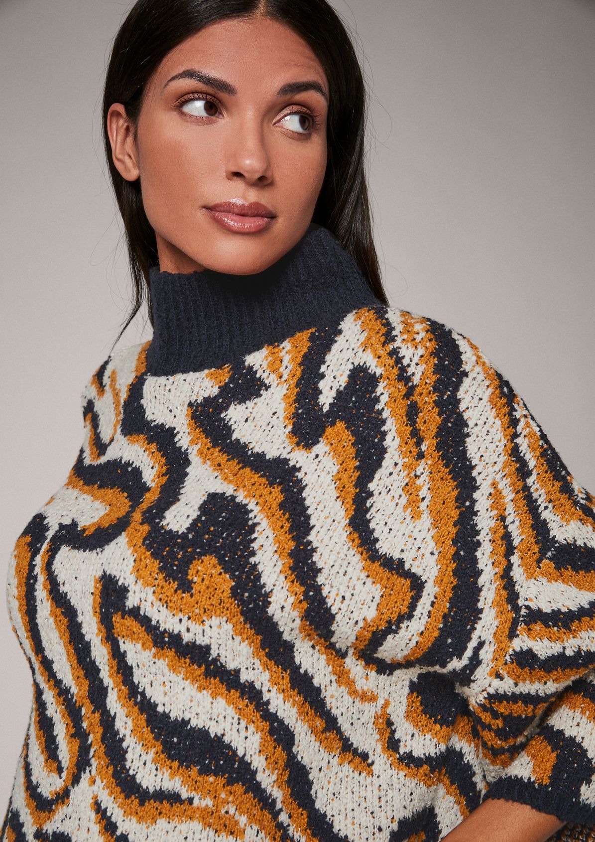 Polo neck bouclé jumper from comma