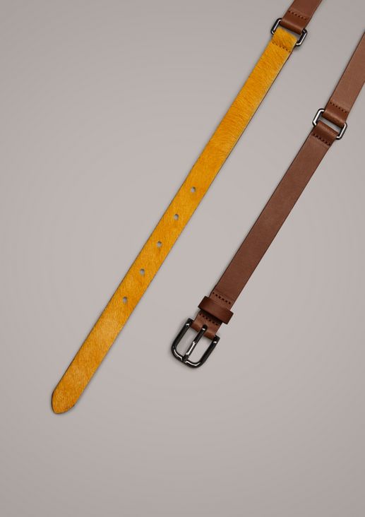 Two-tone leather belt from comma