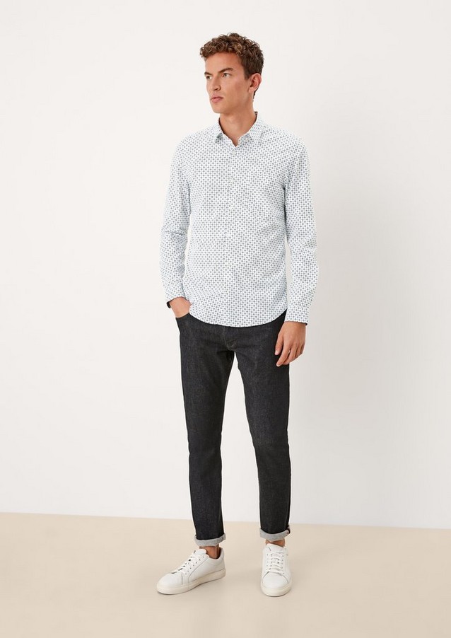 Hommes Chemises | Slim : chemise en coton à motif - YL53605