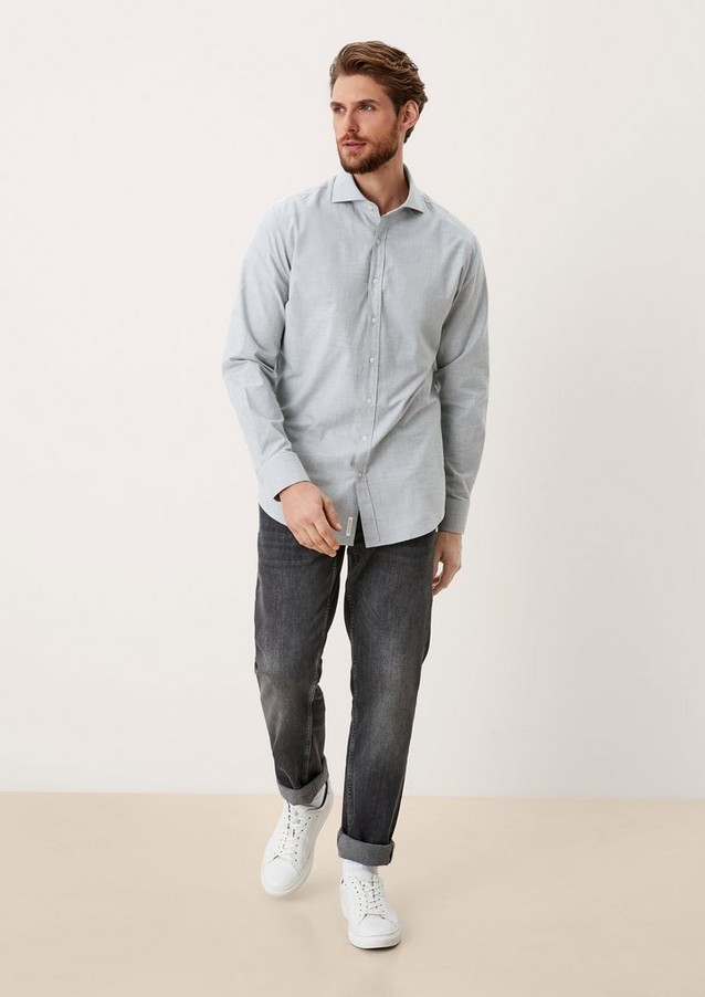 Hommes Chemises | Slim : chemise douce en coton - NQ78499