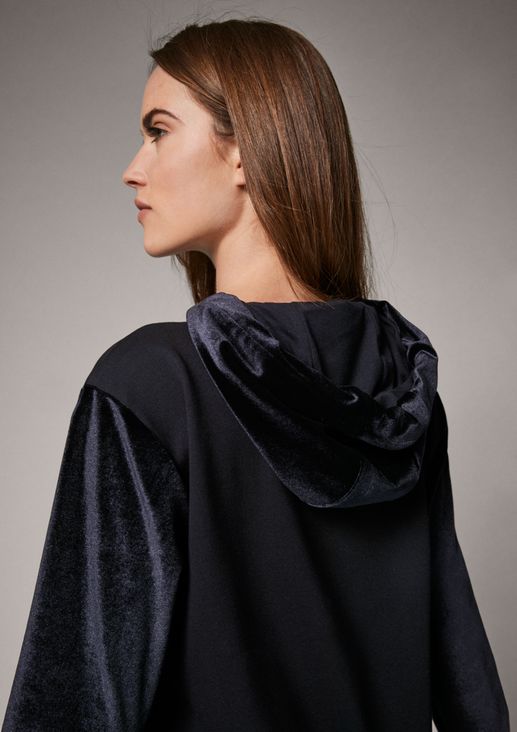 Hooded dress with velvet details from comma