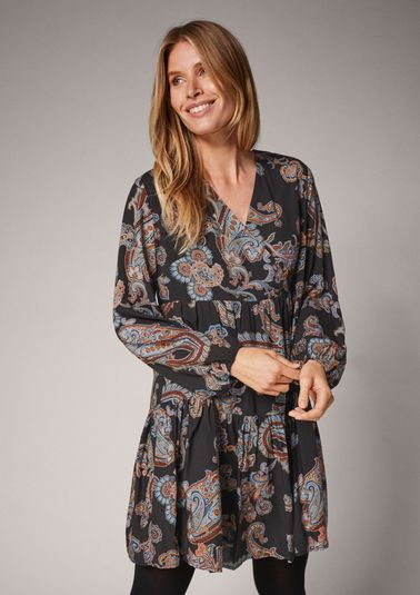 Viscose dress with cache coeur neckline from comma