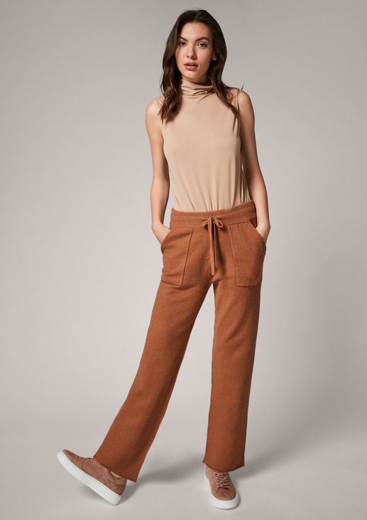 Tracksuit-style wool blend trousers from comma