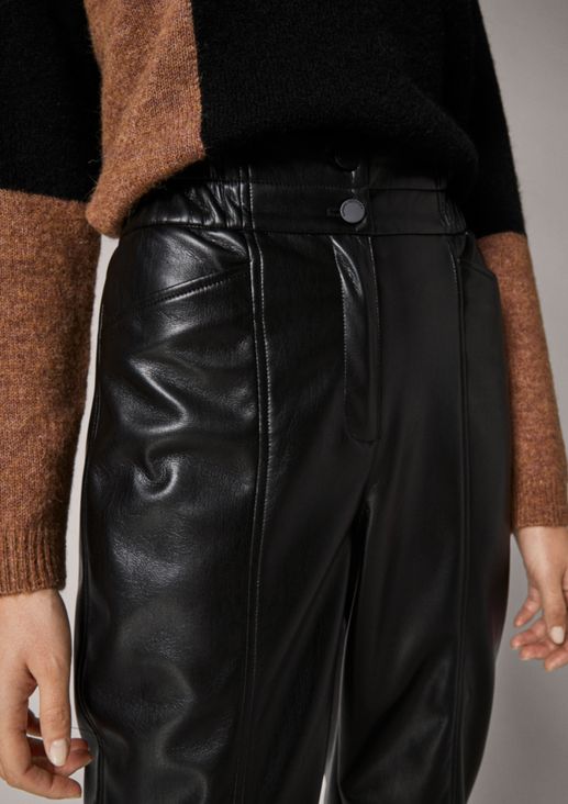 Regular: faux leather trousers from comma