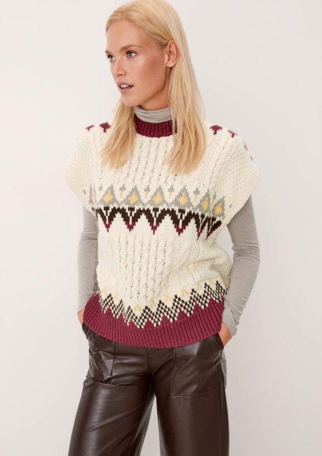 Women Jumpers & sweatshirts | Sleeveless jumper with a knit pattern - HB93277