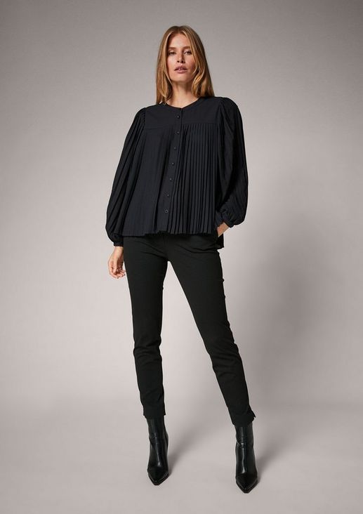 Pleated blouse with balloon sleeves from comma