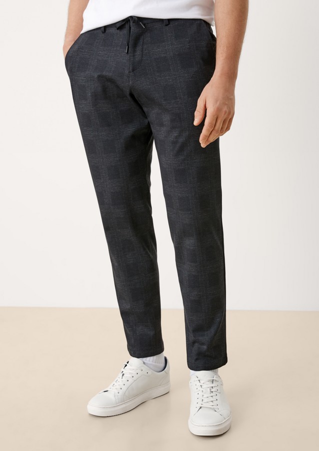 Hommes Pantalons | Slim : pantalon en jersey à carreaux - ZU25667