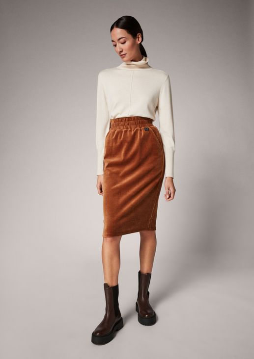 Midi skirt made of velvet from comma