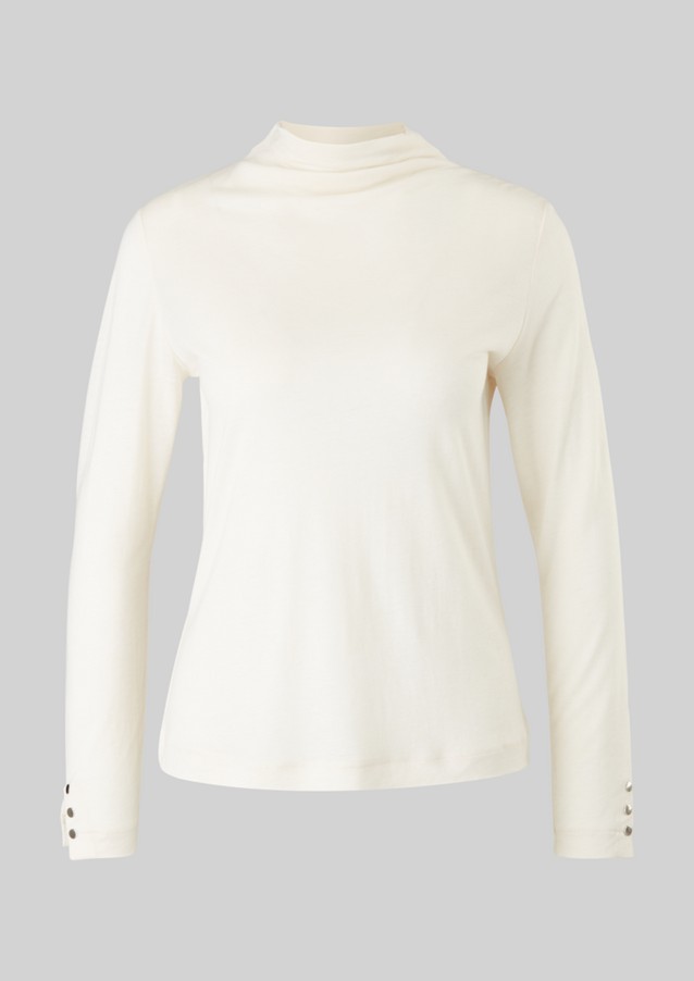 Damen Shirts & Tops | Wollmix-Shirt mit Zierknöpfen - TJ54163