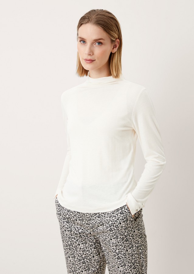 Damen Shirts & Tops | Wollmix-Shirt mit Zierknöpfen - TJ54163