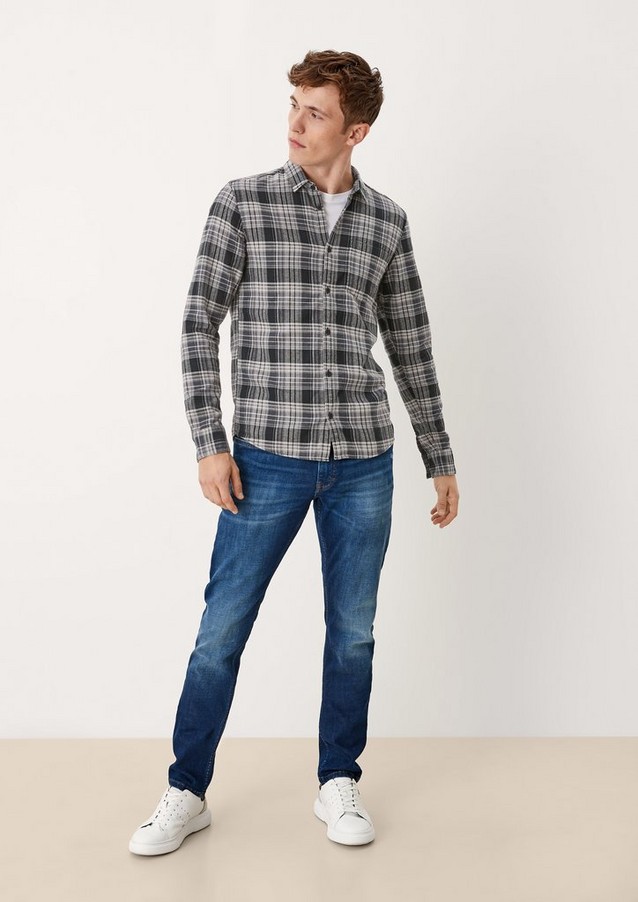 Hommes Chemises | Extra Slim Fit : chemise à carreaux en coton - NX33034