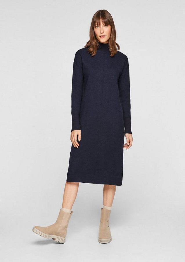 Women Dresses | Wool dress with a turtleneck collar - QY42834