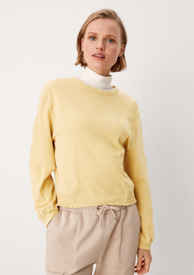 Damen Shirts & Tops | Langarmshirt mit Smokdetail - GS90631