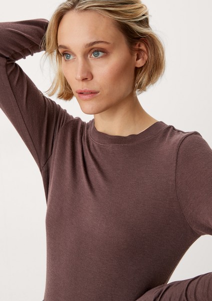 Femmes Shirts & tops | T-shirt à manches longues en viscose mélangée - ZJ18595