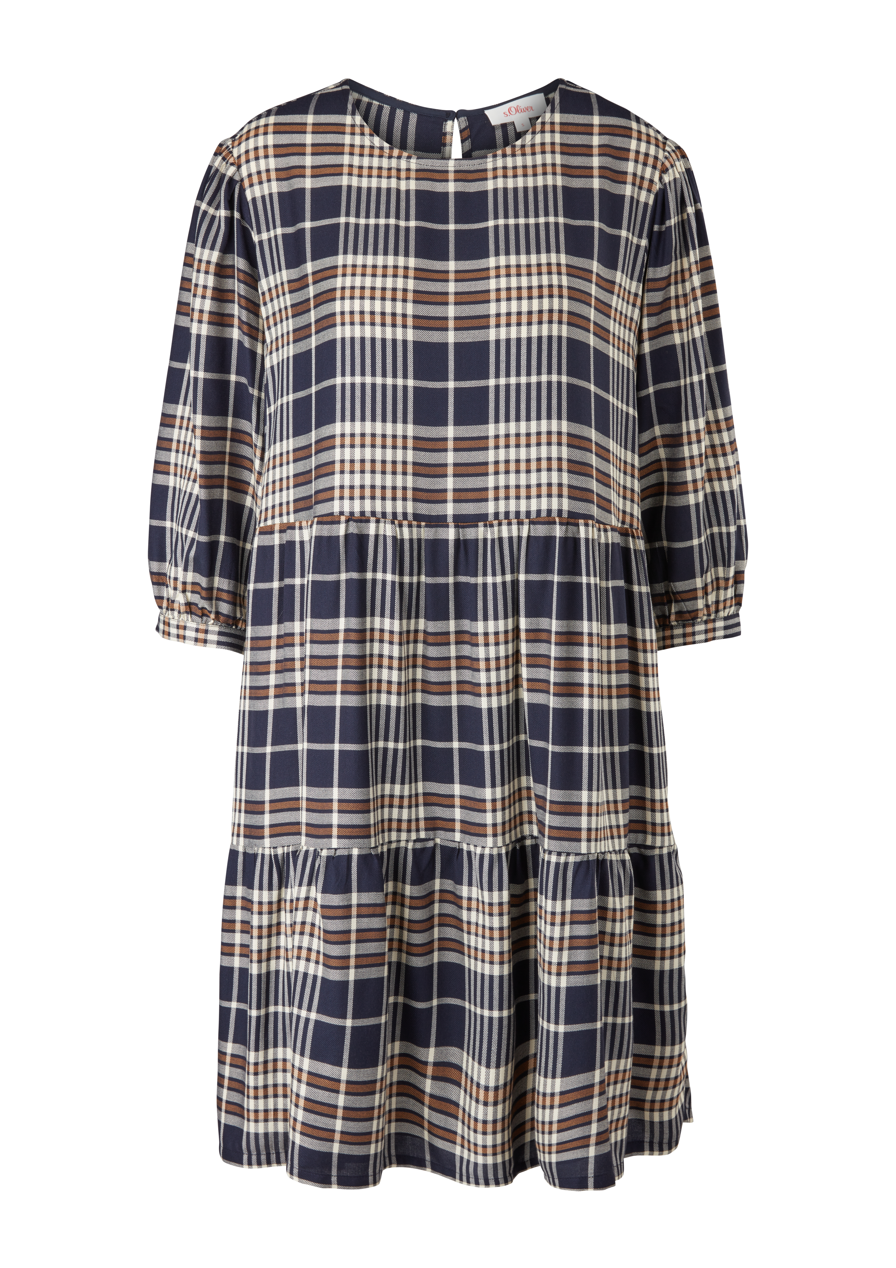 Damen Kariertes Volantkleid - navy | www.soliver.de