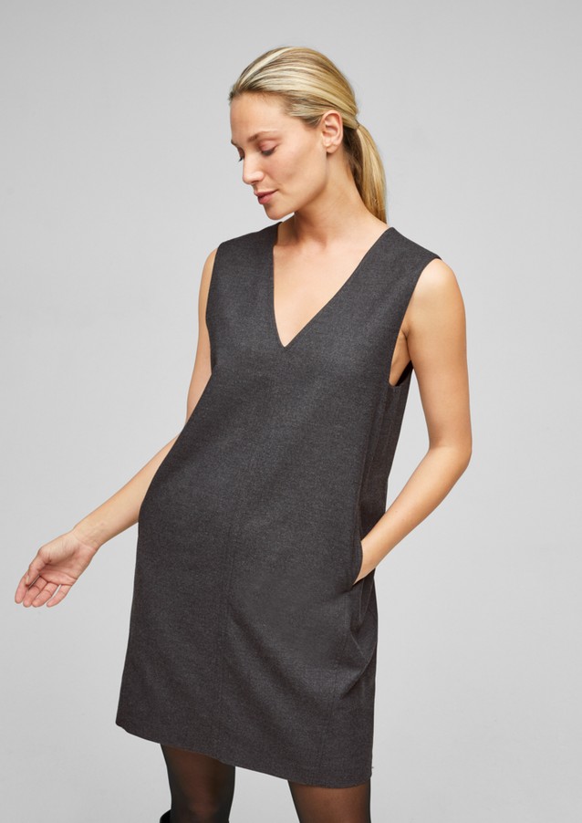 Women Dresses | Fine flannel V-neck dress - OW40134