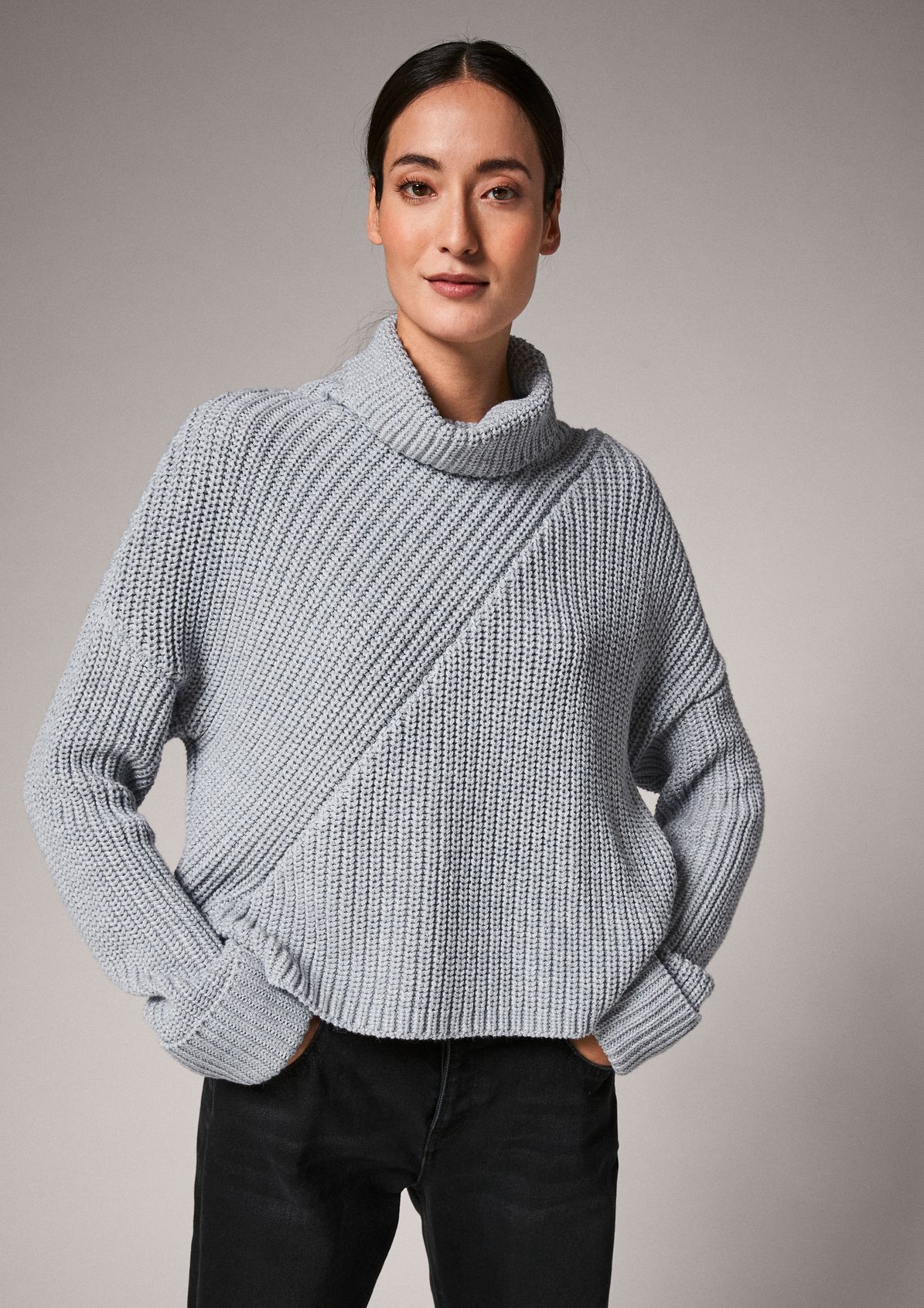 Casual polo neck jumper from comma