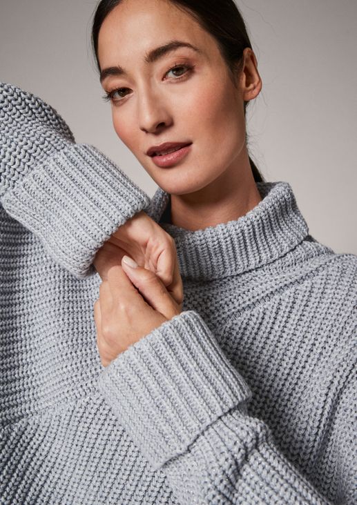 Casual polo neck jumper from comma