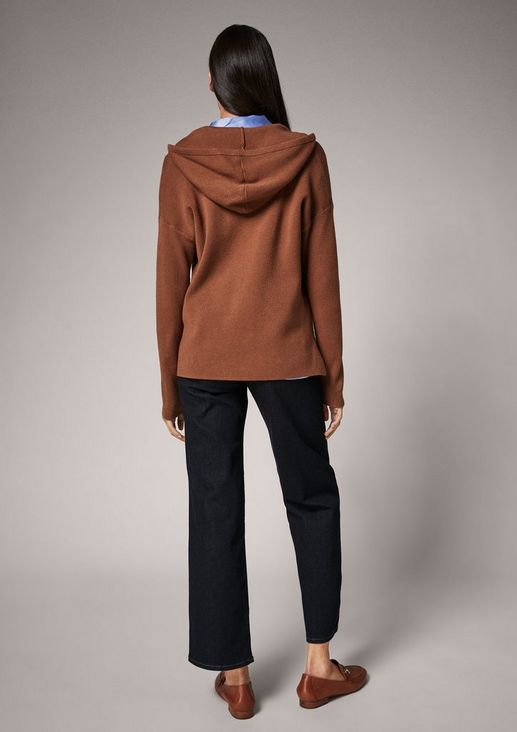 Hooded fine knit jumper from comma