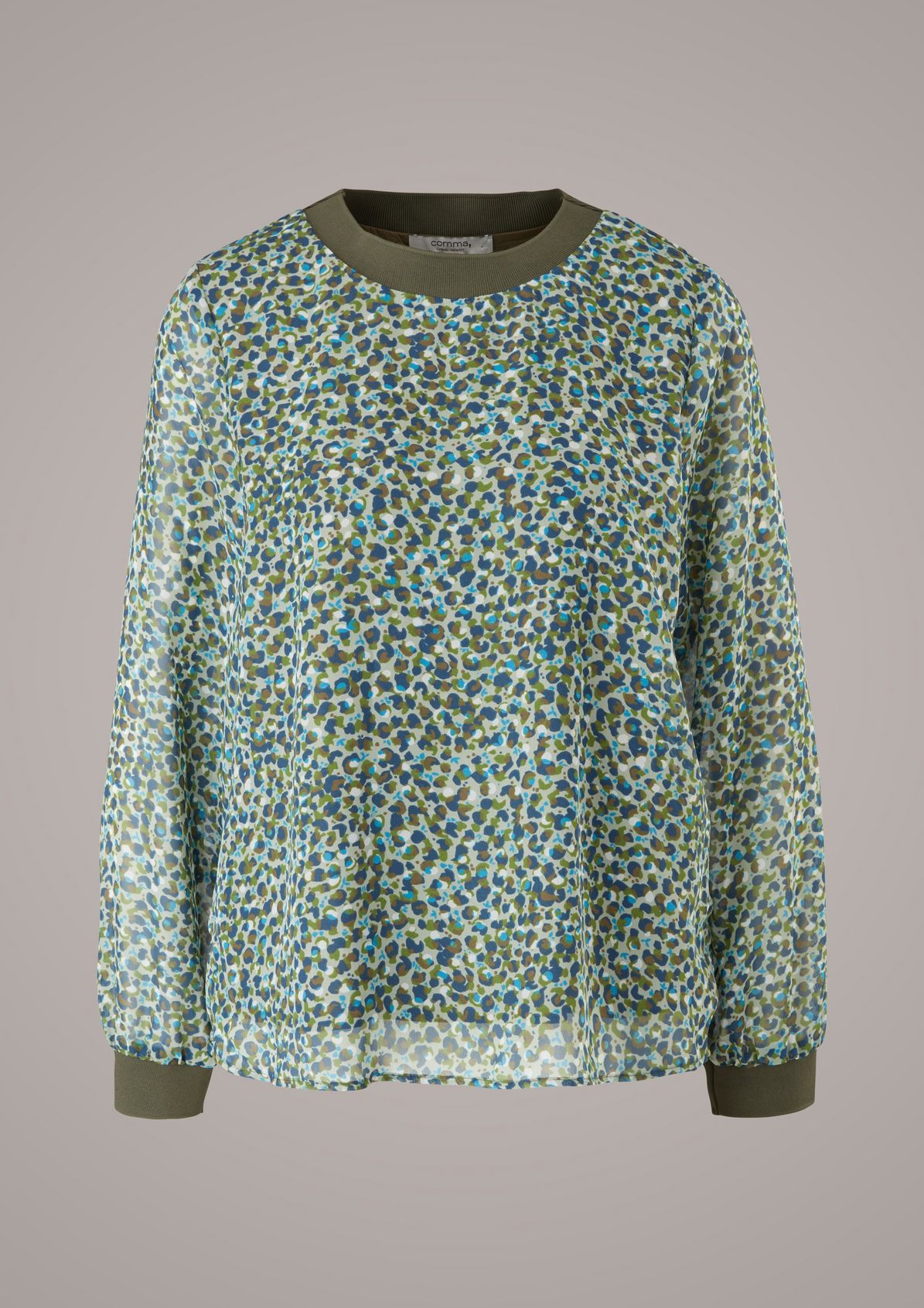 Patterned blouse with ribbed details from comma