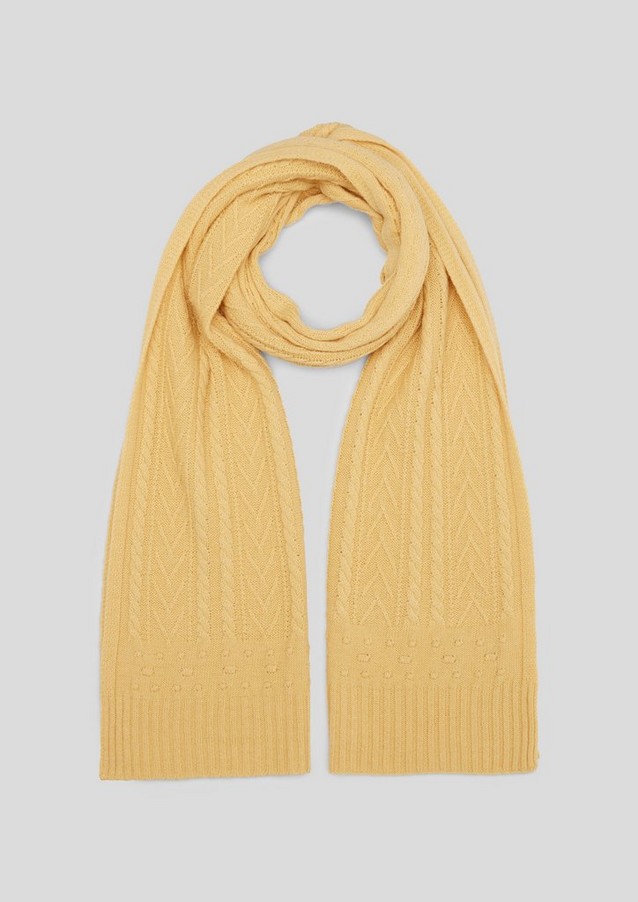 Women Scarves | Soft wool scarf with a knit pattern - GL85330