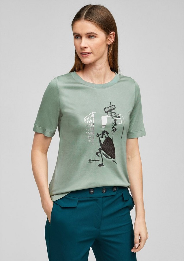 Femmes Shirts & tops | Haut en jersey à imprimé sur le devant - BO53565