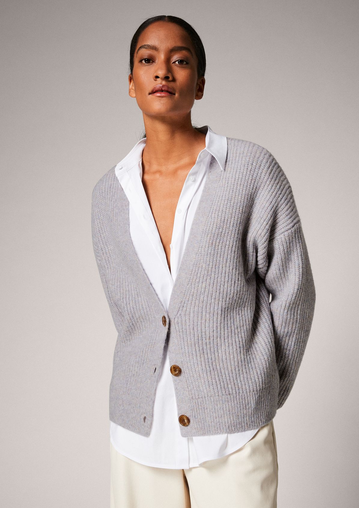 Cardigan in soft blended wool from comma