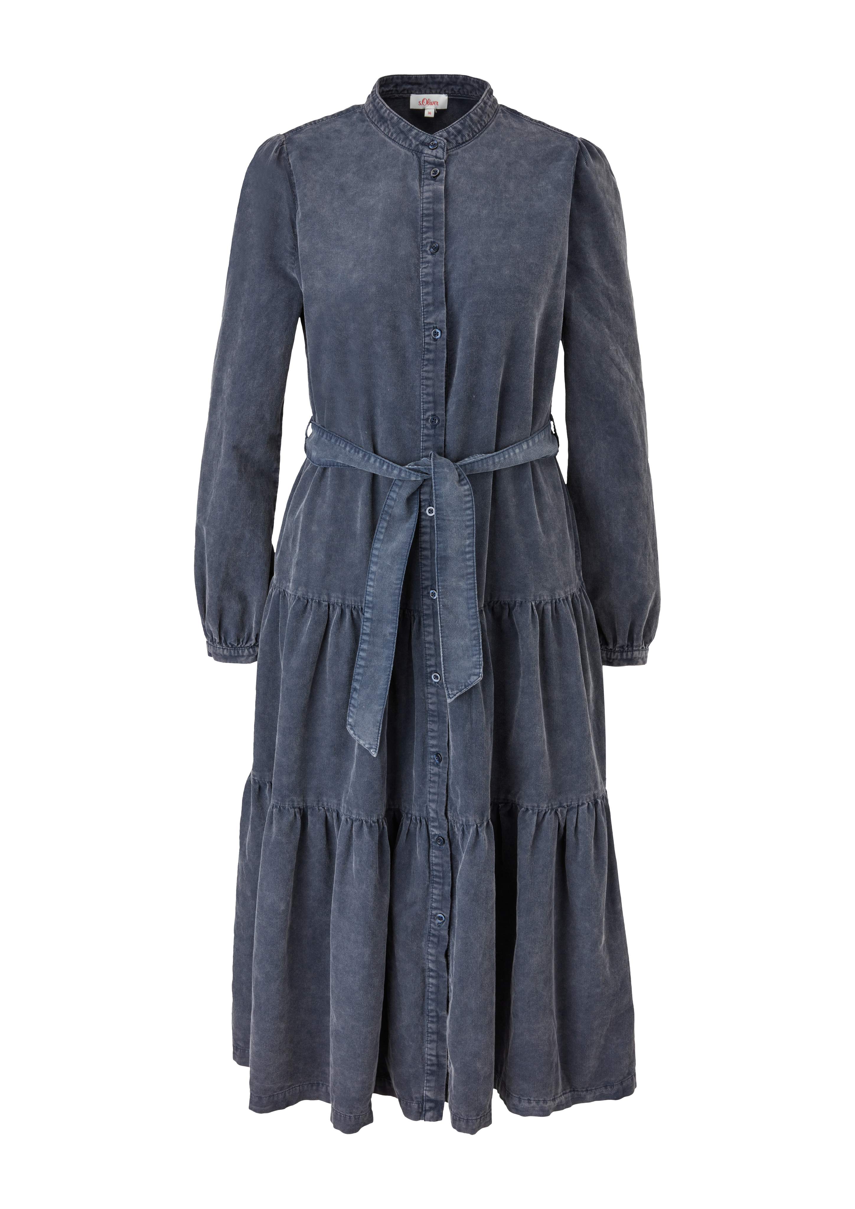 Women Tiered dress in needlecord - navy | www.soliver.eu