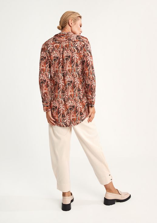 Long blouse with an all-over print from comma