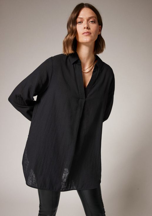 Long blouse with a notch neckline from comma