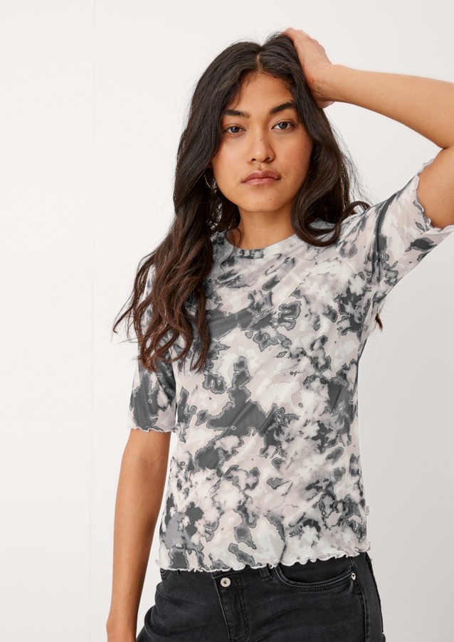 Damen Shirts & Tops | Mesh-Shirt mit Batik-Effekt - EJ72692
