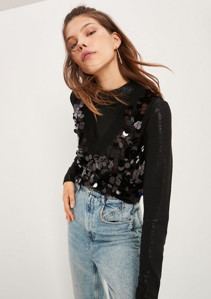 Damen Pullover & Sweatshirts | Kurzer Pullunder mit Pailletten - NF01207