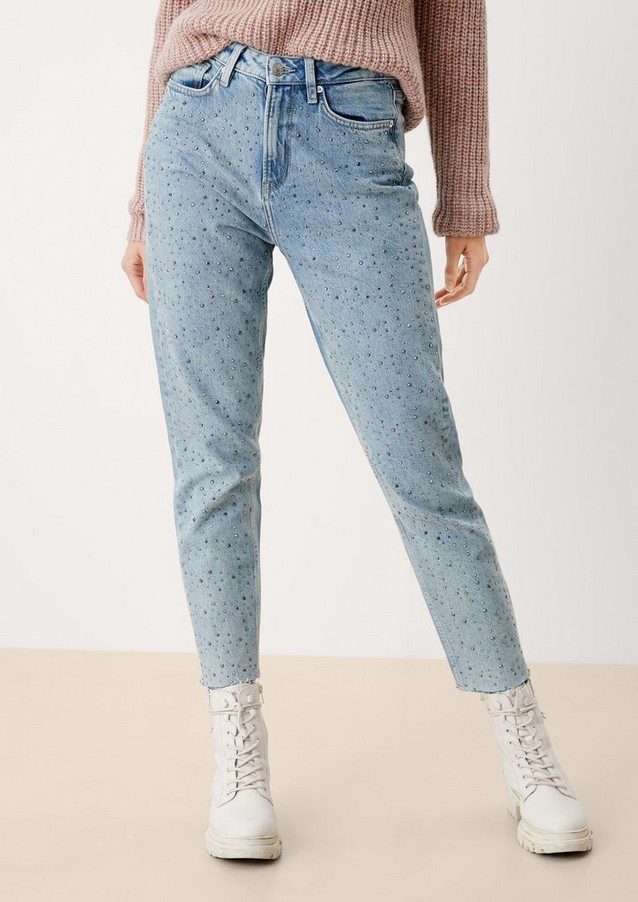 Women Jeans | Relaxed fit: mom jeans with studs - NB85686
