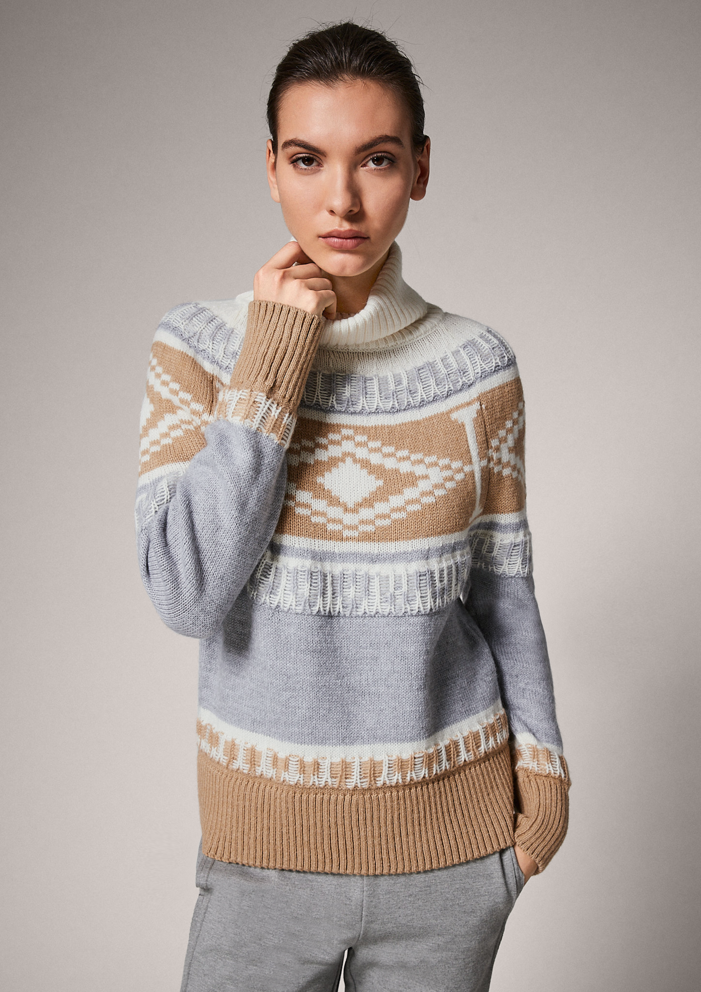 comma Pullover mit Strickmuster