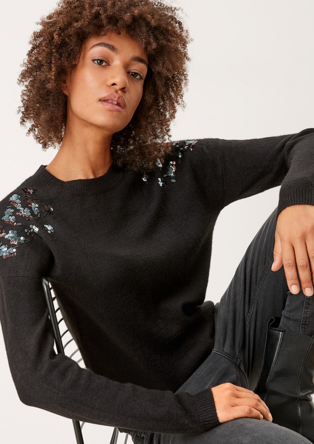 DAMEN Pullovers & Sweatshirts Pailletten Schwarz M Rabatt 41 % Zara Pullover 