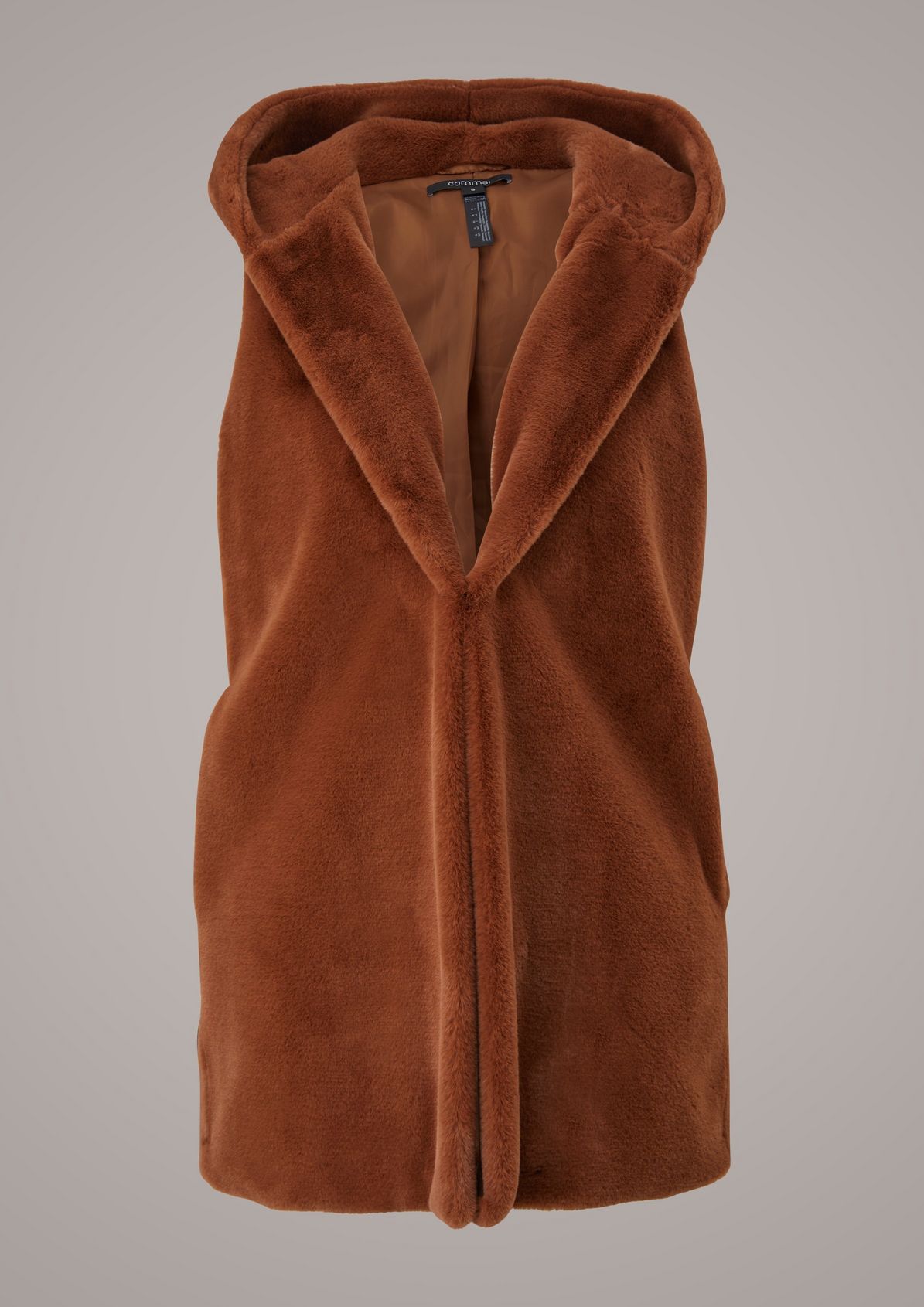 Faux fur waistcoat with hood from comma