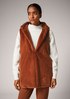 Faux fur waistcoat with hood from comma