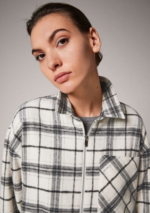 Check flannel overshirt from comma