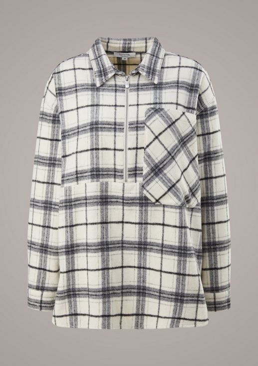 Check flannel overshirt from comma
