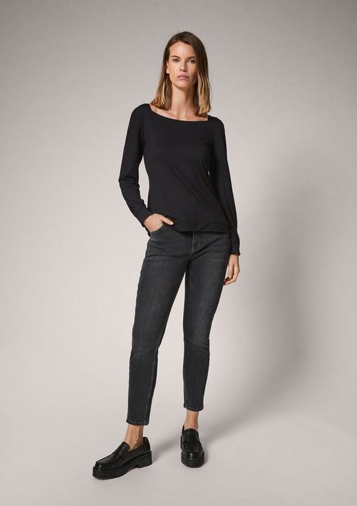 Long sleeve top in blended modal from comma