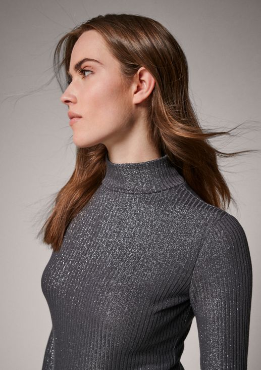 Long sleeve top with glitter yarn from comma