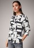 Satin blouse with an all-over print from comma