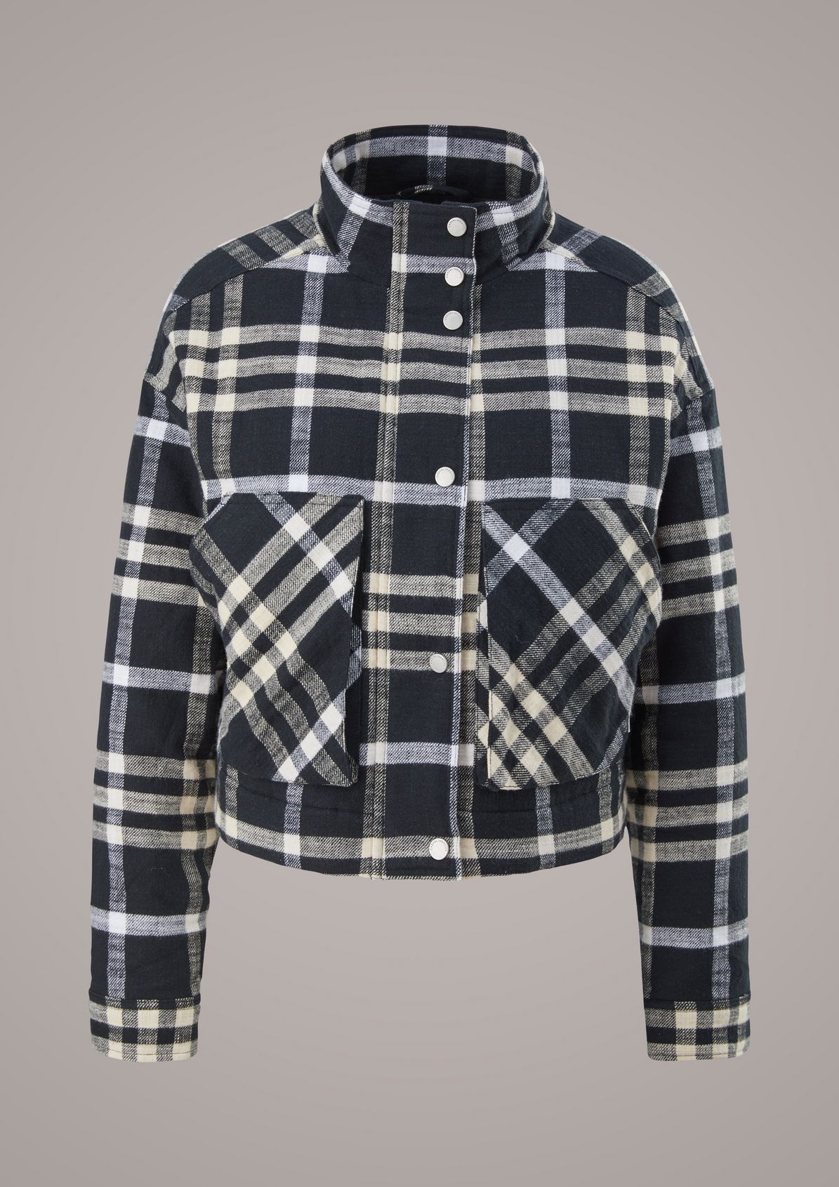 Cotton jacket with a check pattern from comma