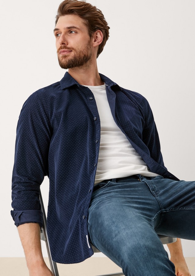 Hommes Chemises | Slim : chemise légère en fin velours - BH30523