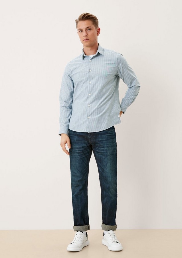 Herren Hemden | Regular: Gestreiftes Stretchhemd - YE38258