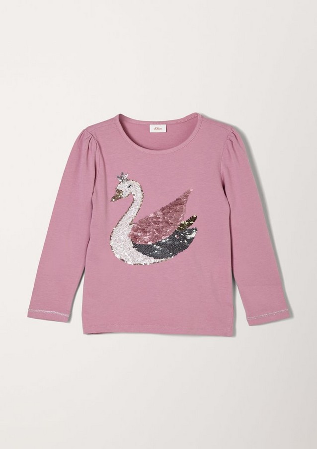 Junior Kids (sizes 92-140) | Jersey top with a swan motif - AH00092