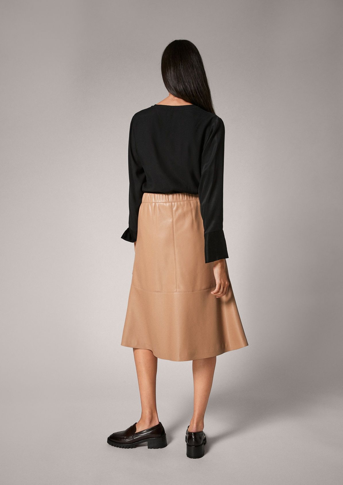 Faux leather midi skirt from comma