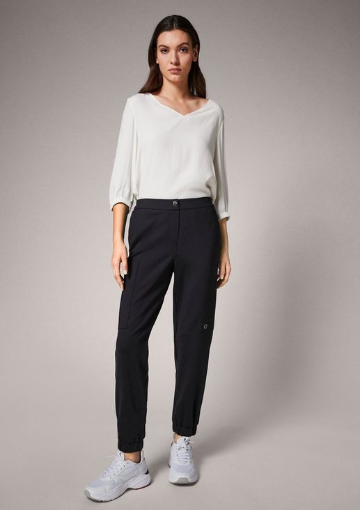 Regular: Scuba fabric trousers from comma