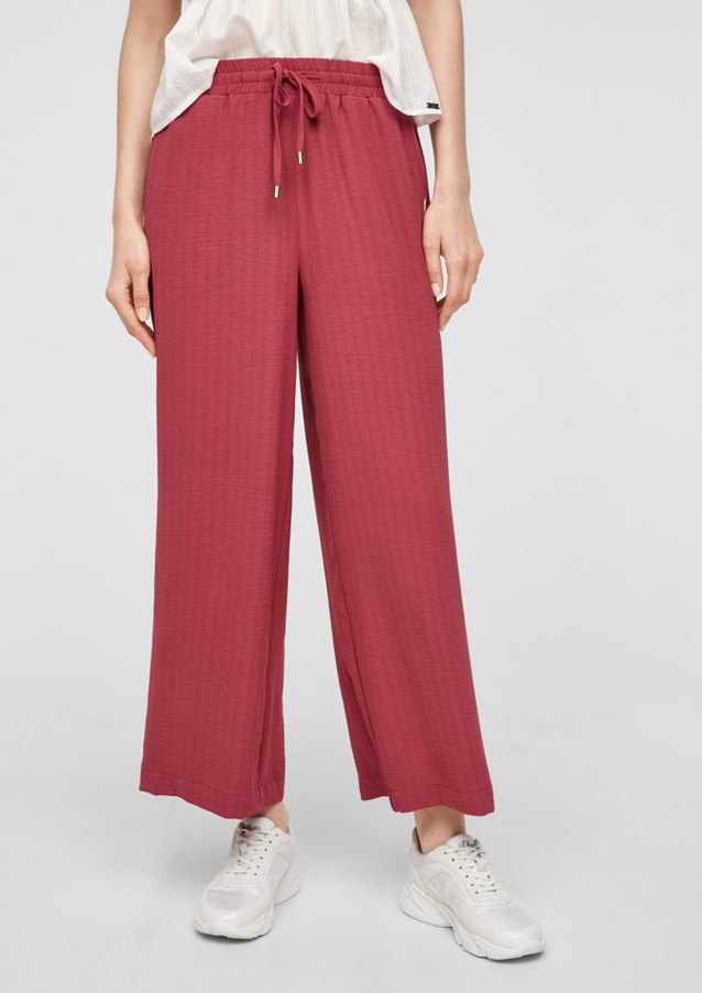 Women Trousers | Loose Fit: trousers with a woven texture - KJ26781