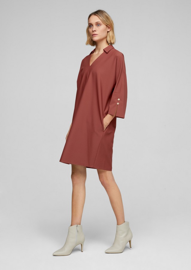 Femmes Robes | Robe chemisier en viscose mélangée - NK35670